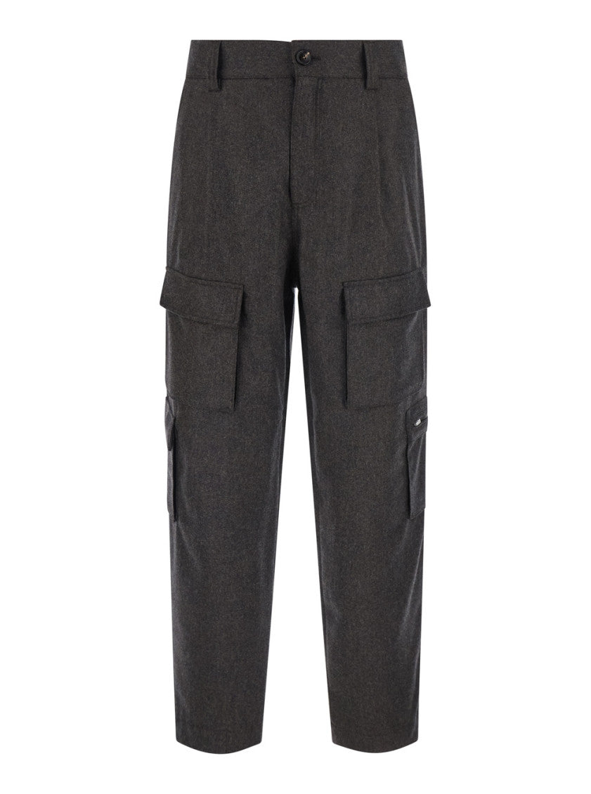 Dark Grey Cargo Trousers 1
