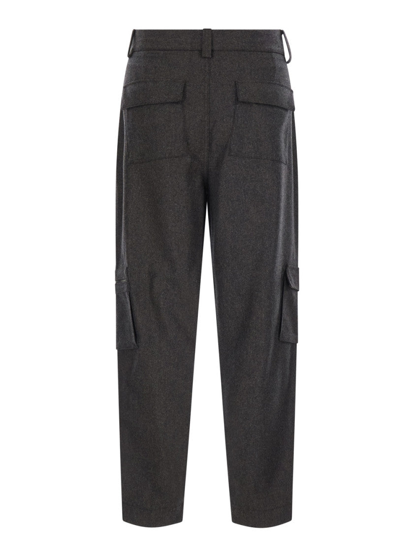 Dark Grey Cargo Trousers 2