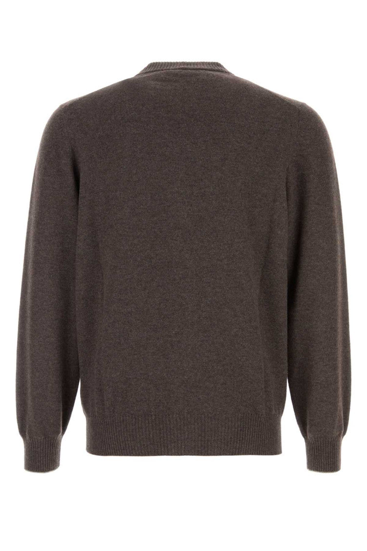 Brown V Neck Cardigan 2