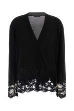 Black V Neck Cardigan 1
