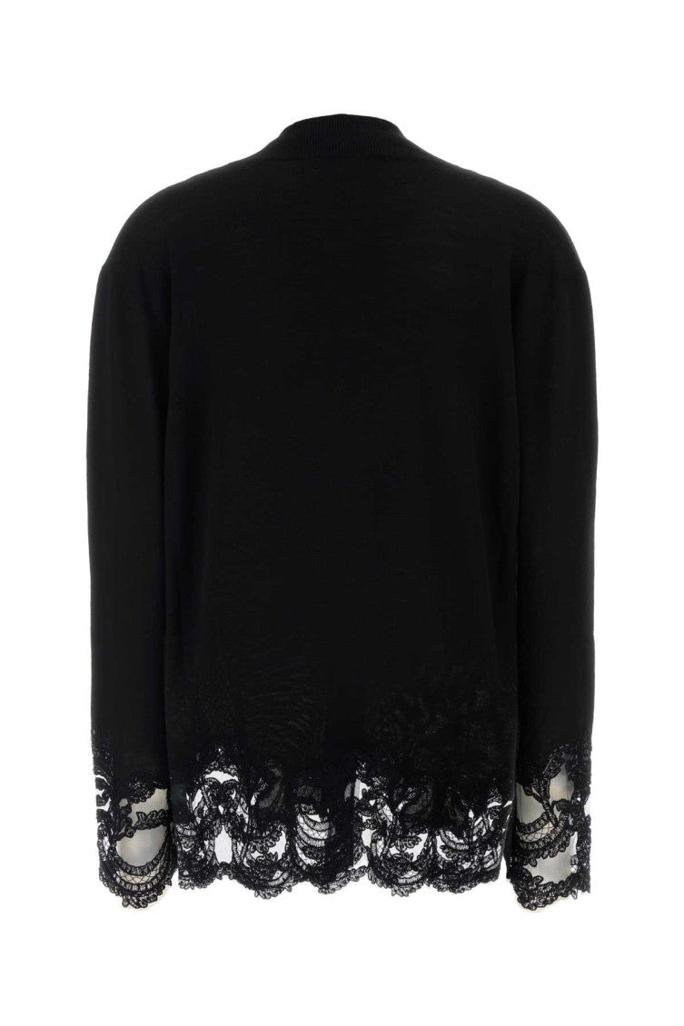 Black V Neck Cardigan 2