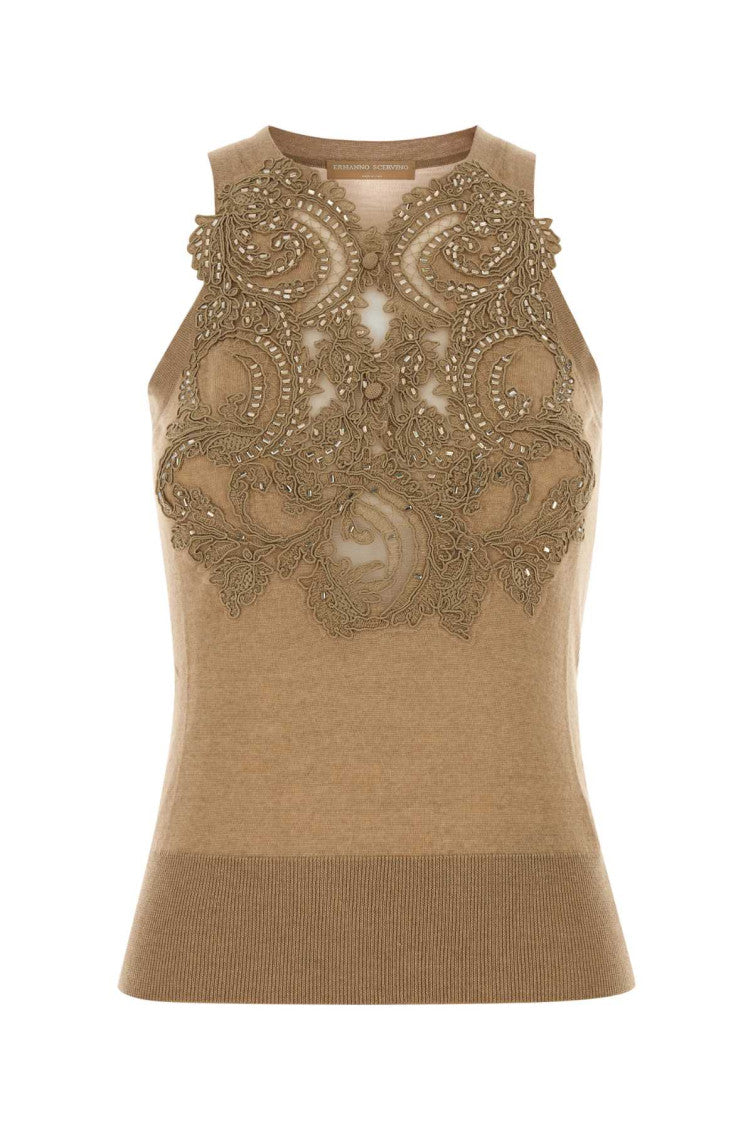 Brown Embellished Sweater 1