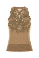 Brown Embellished Sweater 1