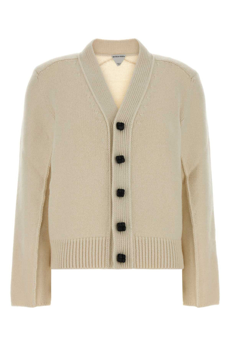 Beige V Neck Cardigan 1