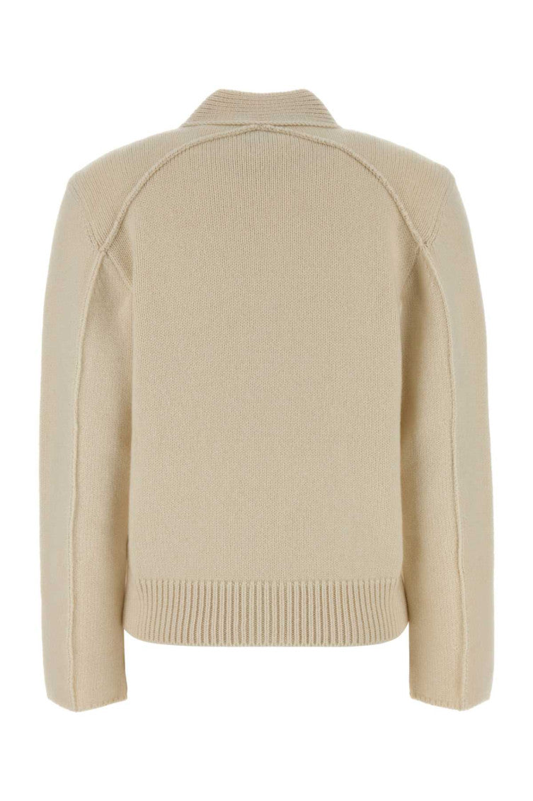 Beige V Neck Cardigan 2