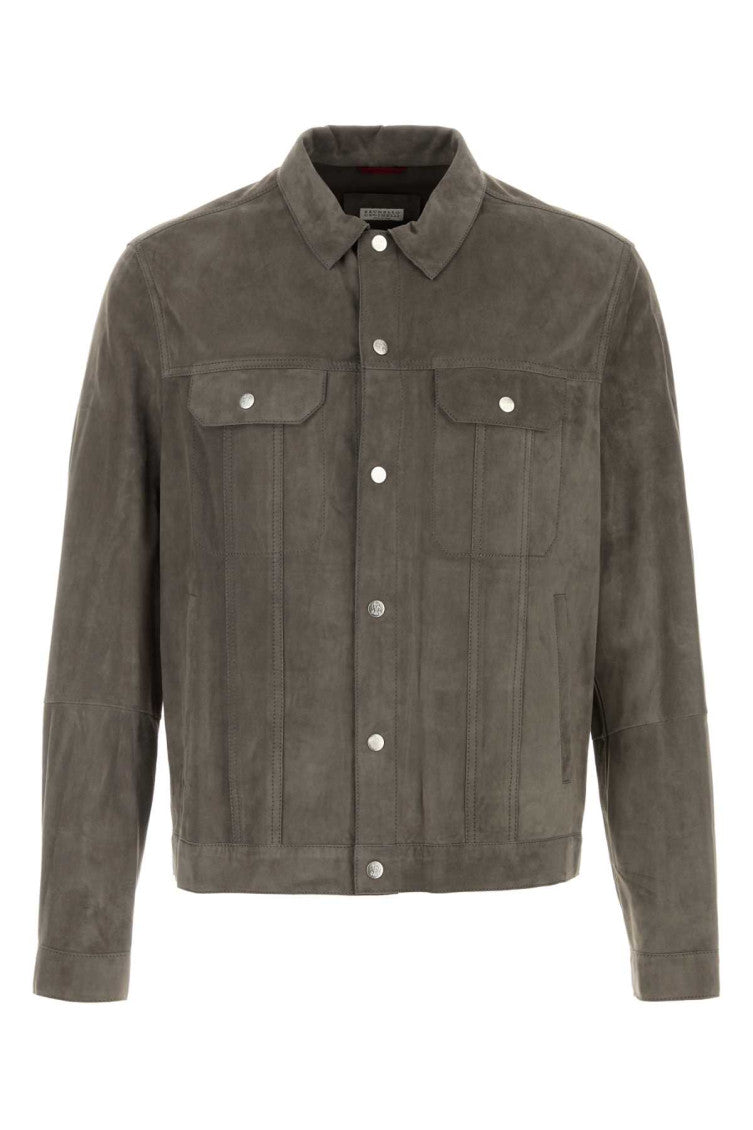Grey Shirt Collar Jacket 1