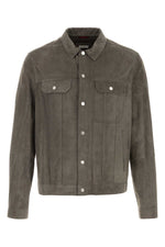 Grey Shirt Collar Jacket 1