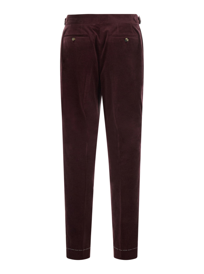 Red Tapered Pleated Pants 2