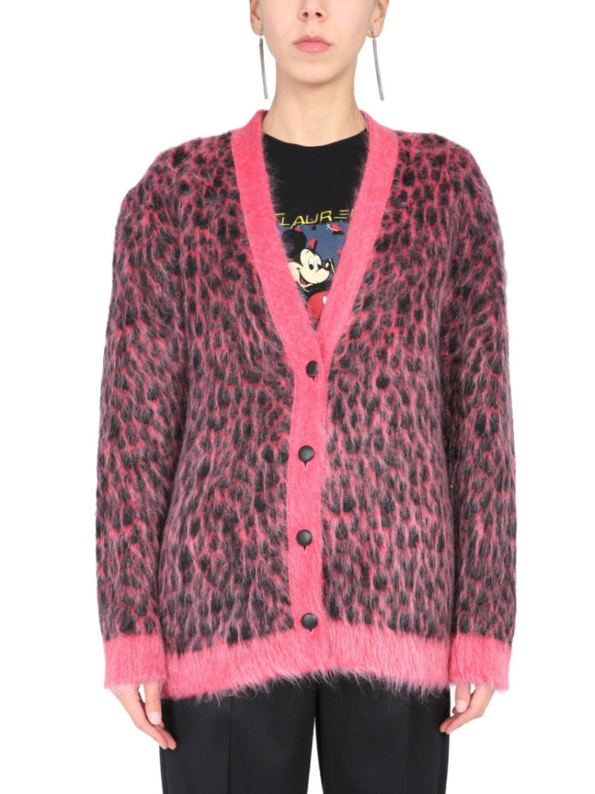 Pink V Neck Cardigan 1
