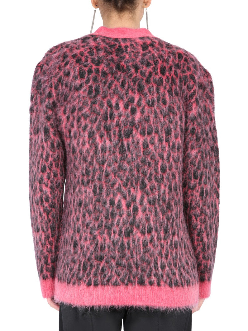 Pink V Neck Cardigan 2