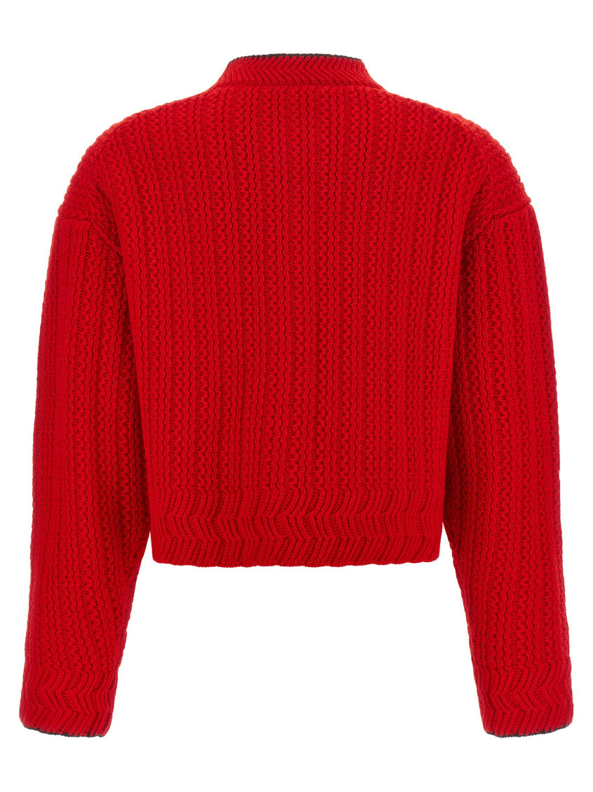 Red Embroidered Cardigan 2