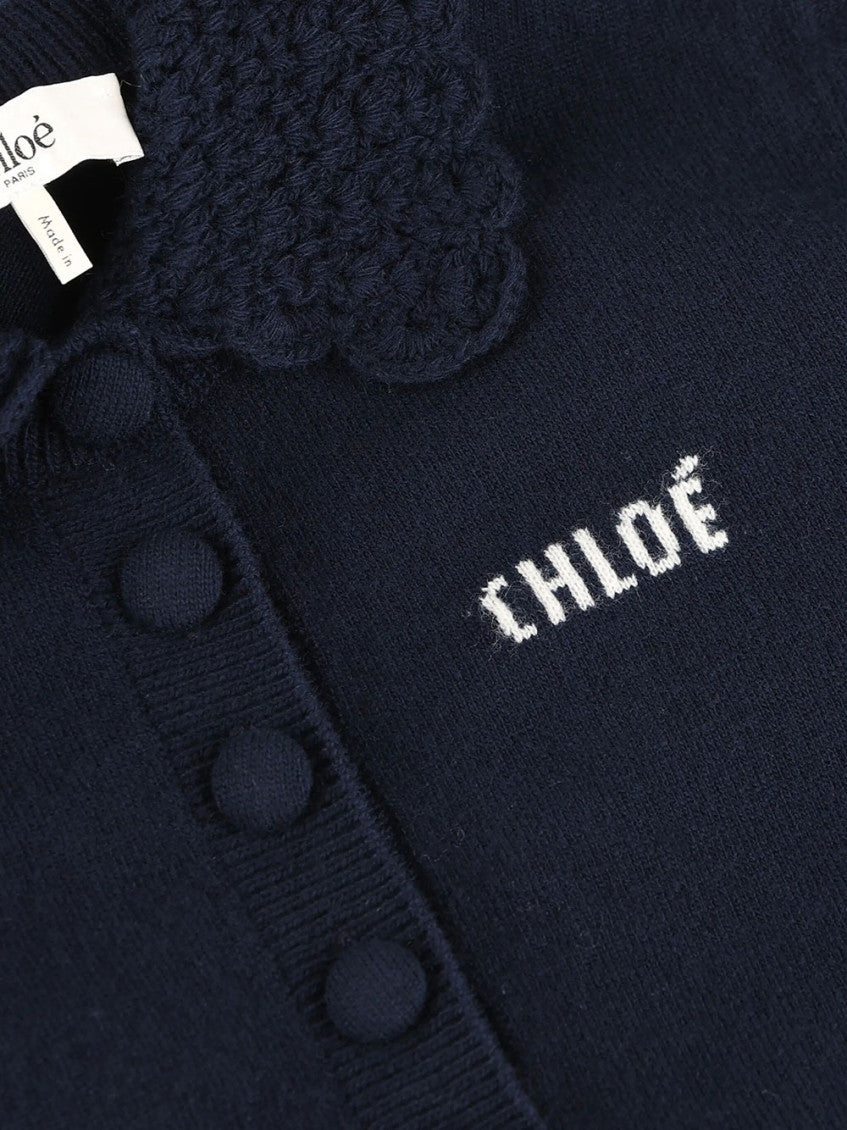 Navy Blue  Shirt Collar Cardigan 4
