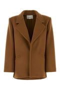 Brown Single-breasted Wool Coat 1