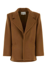 Brown Single-breasted Wool Coat 1