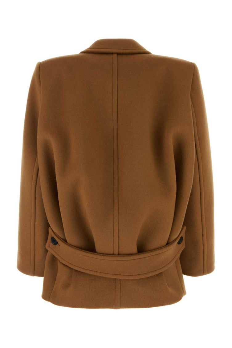 Brown Single-breasted Wool Coat 2
