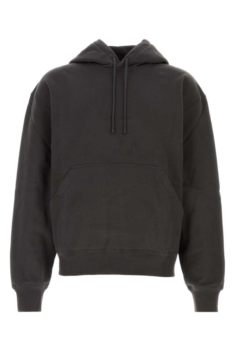 Dark Grey Cotton Fleece Hoodie 1
