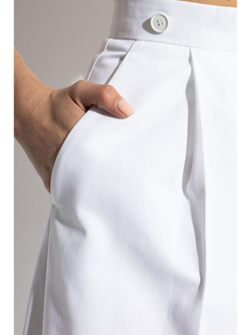 White cotton wide-leg pant 4