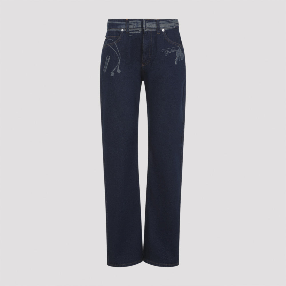 Blue Straight-leg Jeans 2