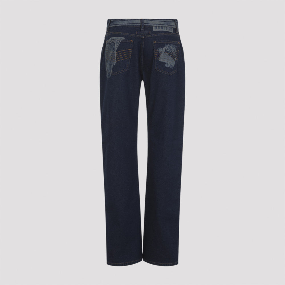 Blue Straight-leg Jeans 4