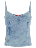 Light Blue Denim Jersey Top 1