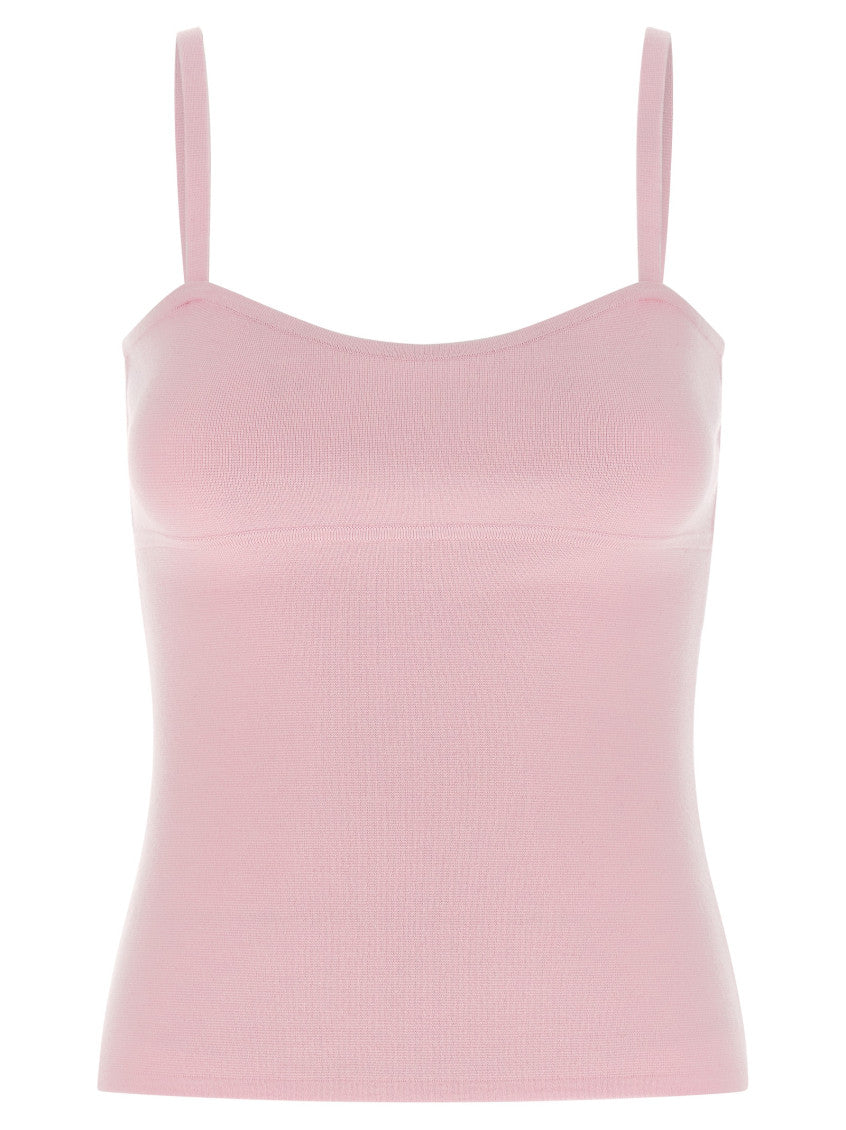 Pink Sweetheart Neck Sleeveless Top 1