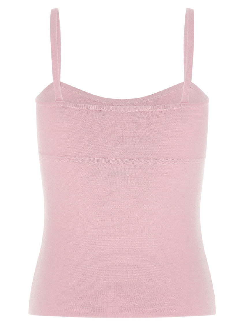 Pink Sweetheart Neck Sleeveless Top 2