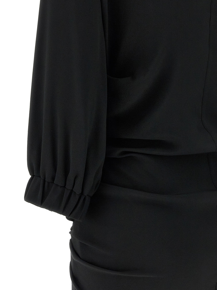 Black Turtle Neck Draped Tie Top 4