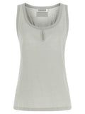Grey Round Neck Sleeveless Tank Top 1