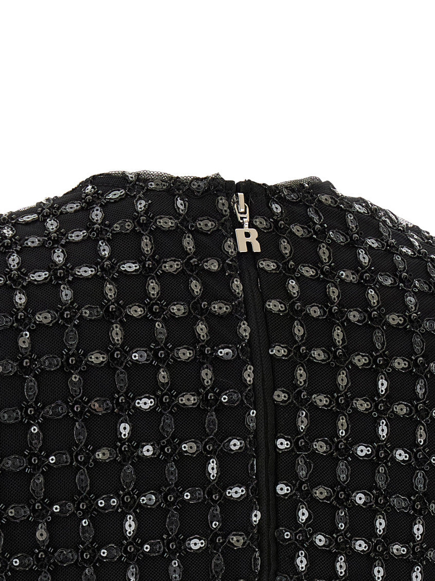 Black Crew Neck Sequin Top 4
