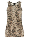 Beige Round Neck Printed Top 1