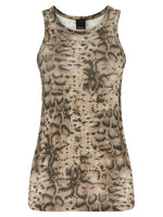 Beige Round Neck Printed Top 1