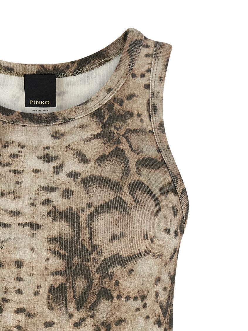 Beige Round Neck Printed Top 3
