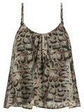 Grey Snake Print Strap Top 1