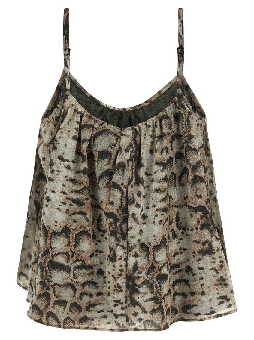 Grey Snake Print Strap Top 2