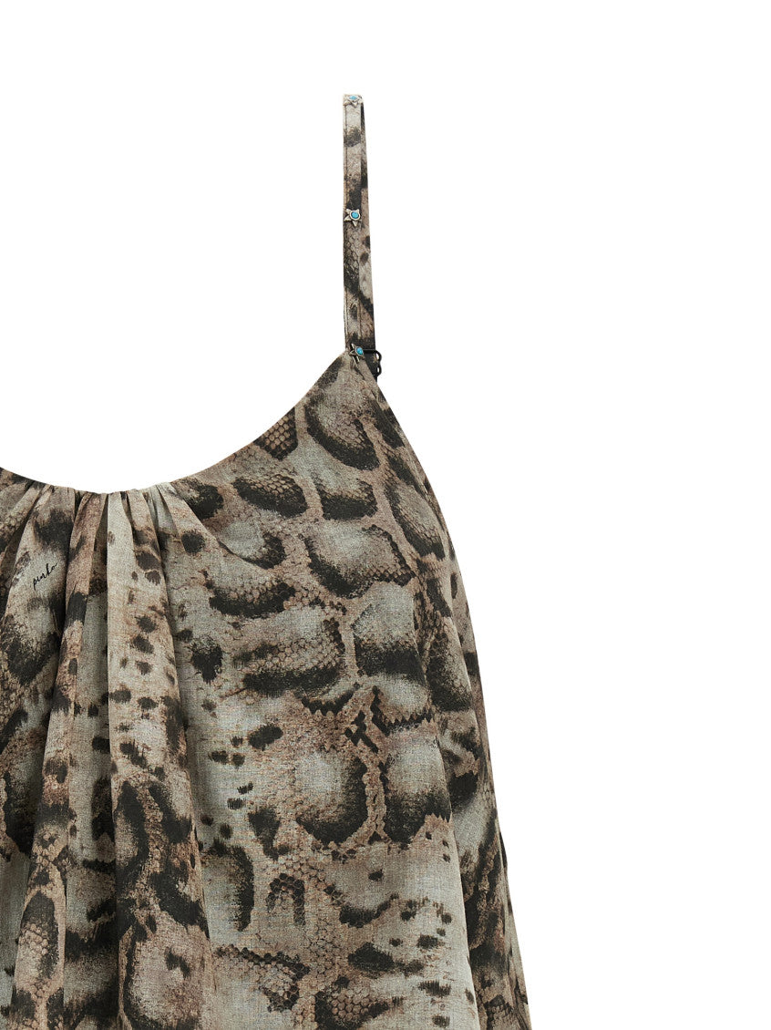 Grey Snake Print Strap Top 3