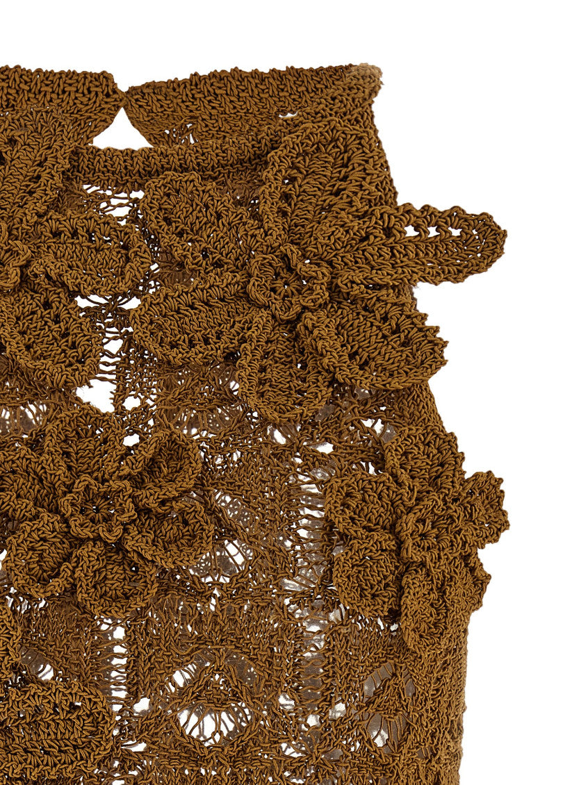 Brown Floral Crochet Top 3
