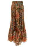 Orange Paisley Foliage Skirt 1
