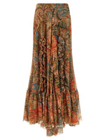 Orange Paisley Foliage Skirt 1