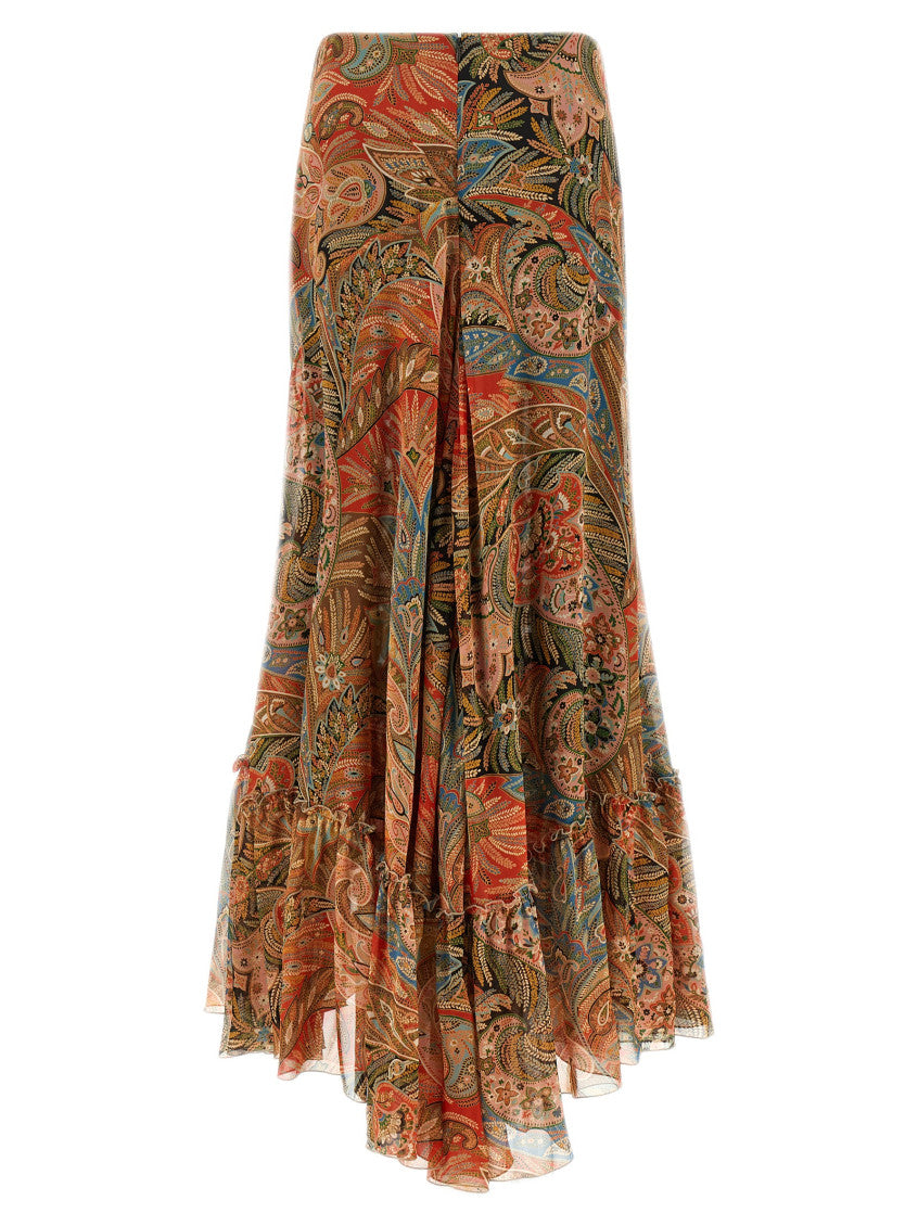 Orange Paisley Foliage Skirt 2