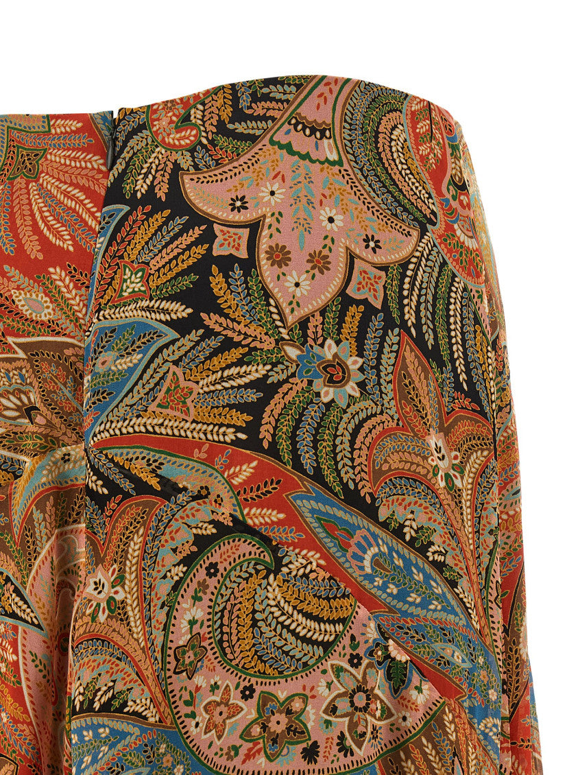 Orange Paisley Foliage Skirt 4