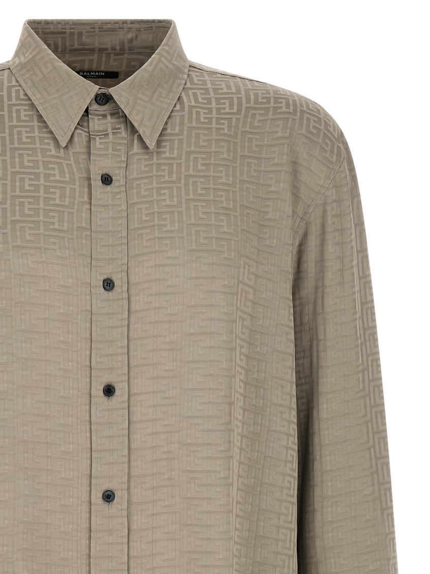 Grey Jacquard Monogram Shirt 3