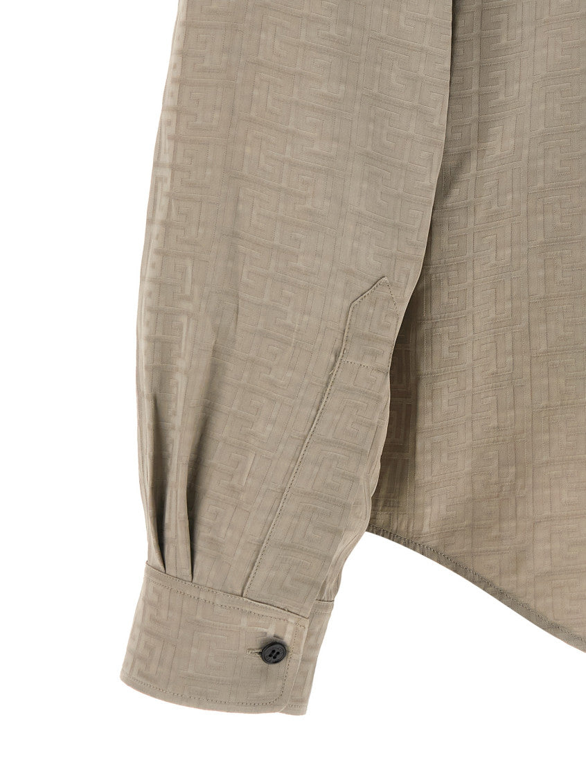Grey Jacquard Monogram Shirt 4