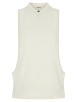 White V-Neck Ribbed Top 1
