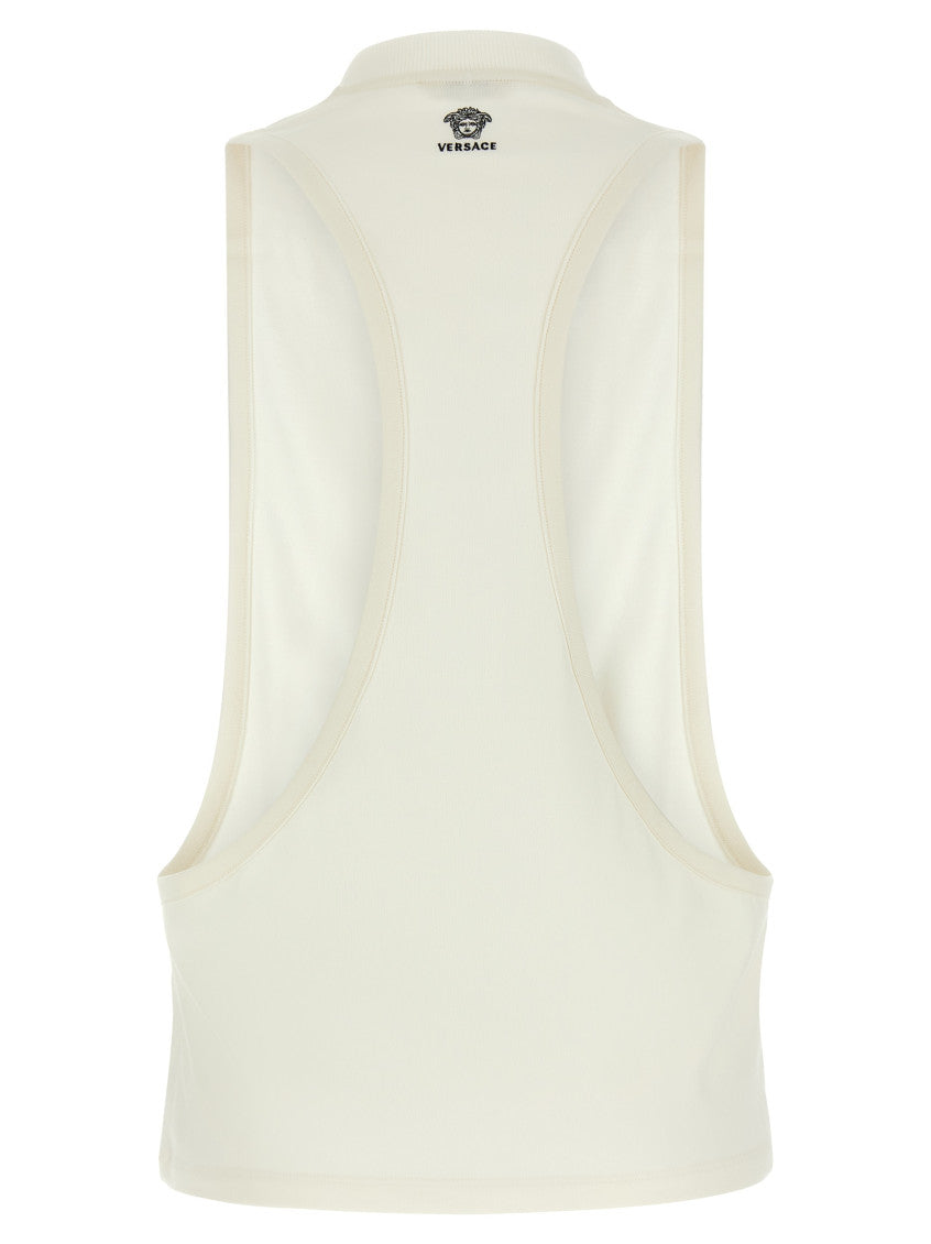 White V-Neck Ribbed Top 2