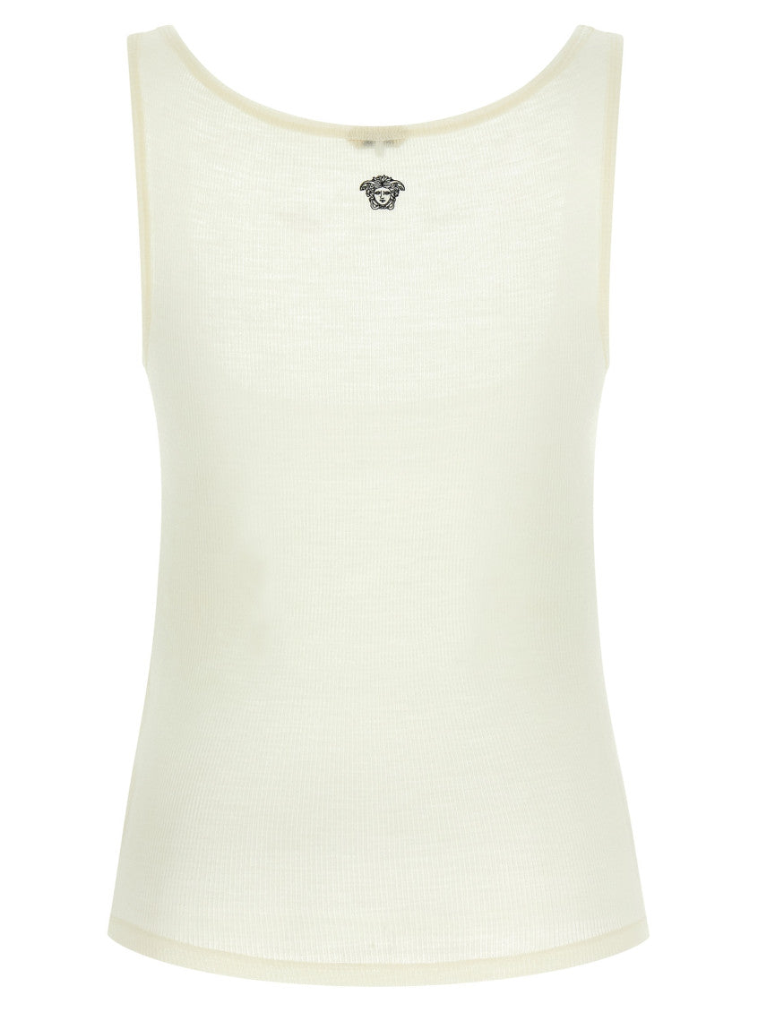 White Round Neck Sleeveless Top 2