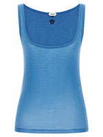 Light Blue Round Neck Sleeveless Top 1