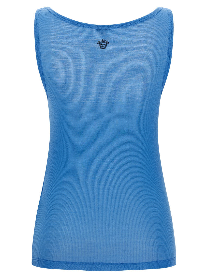 Light Blue Round Neck Sleeveless Top 2