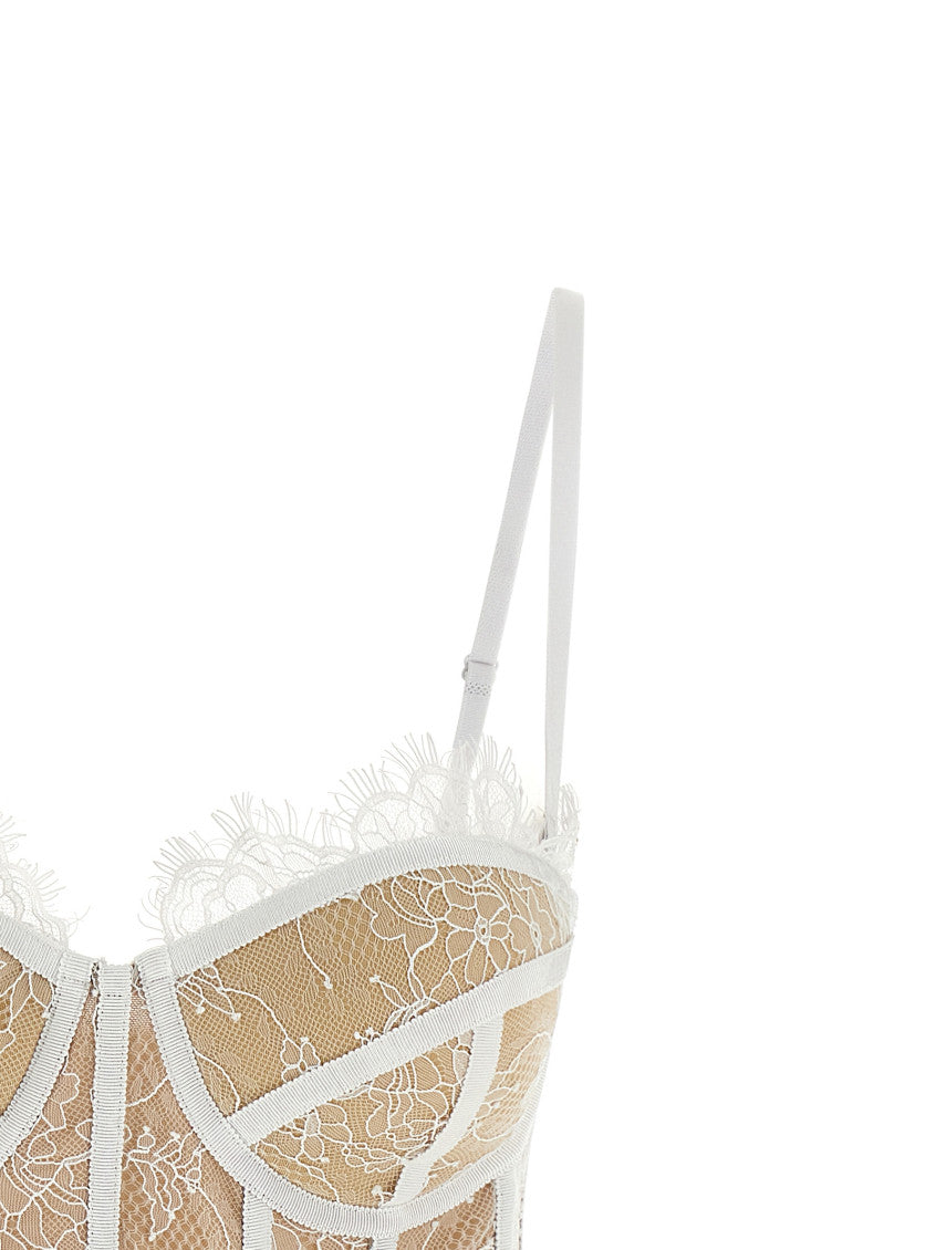 White Sweetheart Neck Lace Top 3