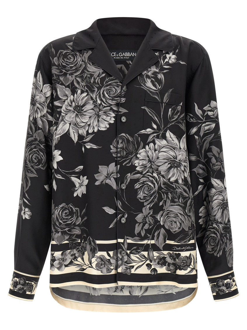 Black 'Bouquet Fiori' Shirt 1