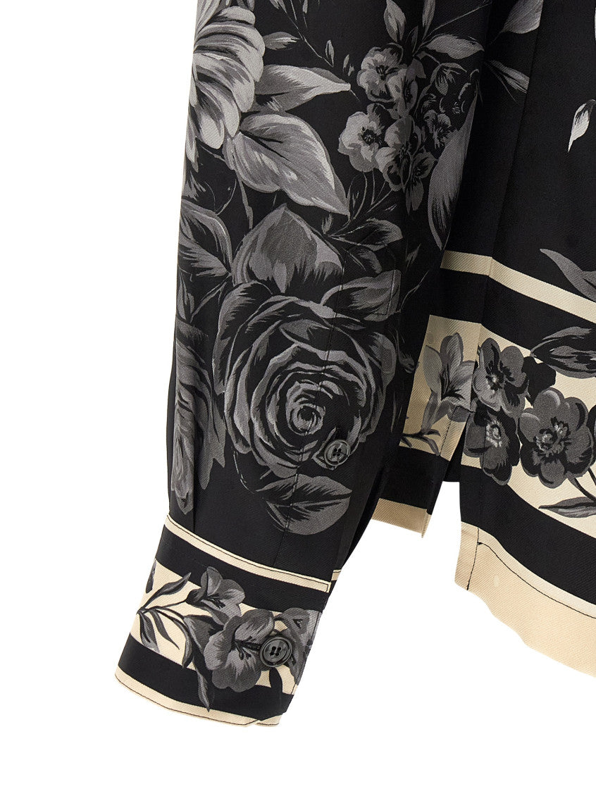 Black 'Bouquet Fiori' Shirt 4